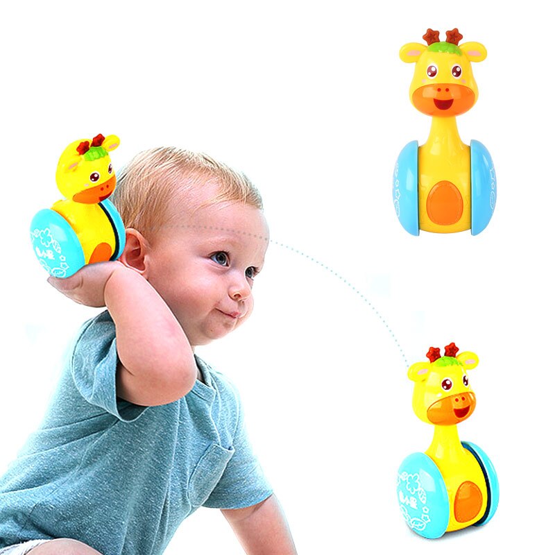 Baby Rattles Tumbler Doll Toys Bell Music Learning Education Toys for 0-12 Months Kids Toys