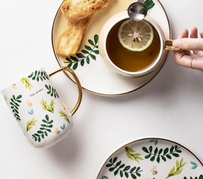 Ceramic Tableware Dishes Household Dishes Rice Bowl Afternoon Tea Cup Dessert Breakfast Western Plate For Tableware