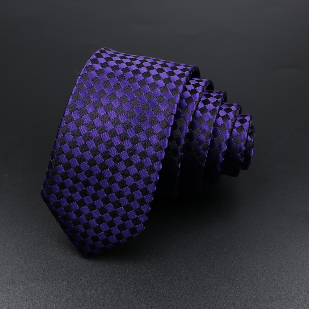 Klassische, schmale, gestreifte Krawatte für Herren, verrotten, marineblau, Jacquard-gewebt, solide Krawatte mit karierten Punkten, Alltagskleidung, Krawatte, Hochzeit, Party,: Silber
