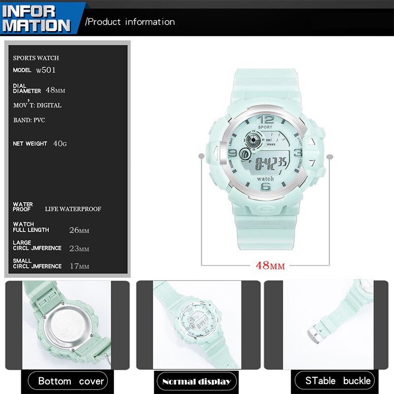 Vrouwen Eenvoudige Sport Horloge Waterdicht Elektronische Digitale Horloges Vrouwen Horloge Dames Horloge Student Wrsit Klok