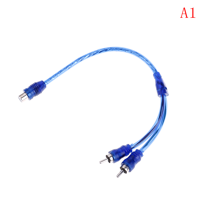 2 RCA Female To 1 RCA Male Splitter Car Audio Adapter Cable Wire Connector Car Audio System Subwoofer Portable Speaker: black