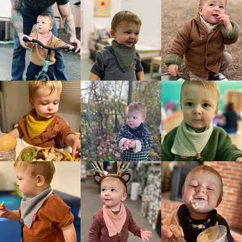 4 pçs bebê alimentação babador babador botão snap saliva toalha triângulo bandana burp pano g99c