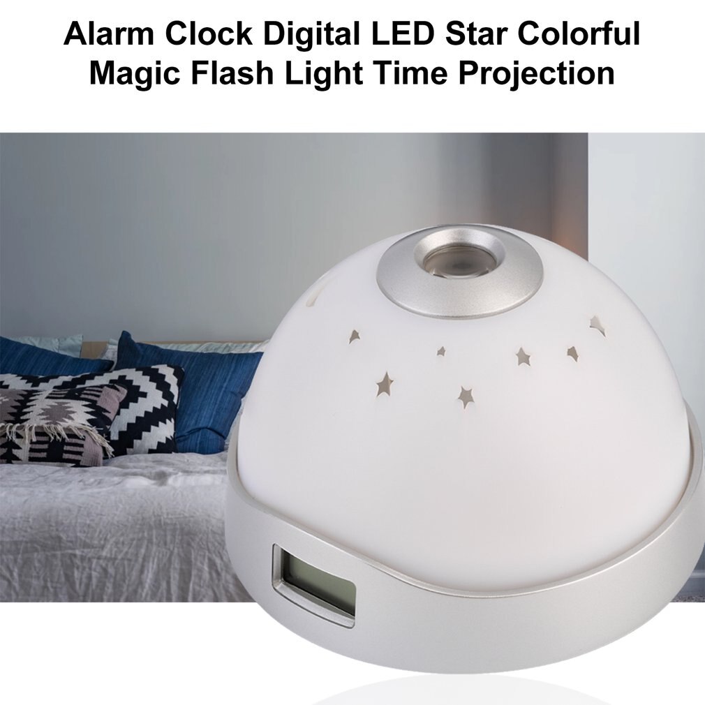 Magic Led Projection Alarm Clock Night Light Starry Sky Star Digital Color Changing Clocks RGB Night Light Alarm Despertador