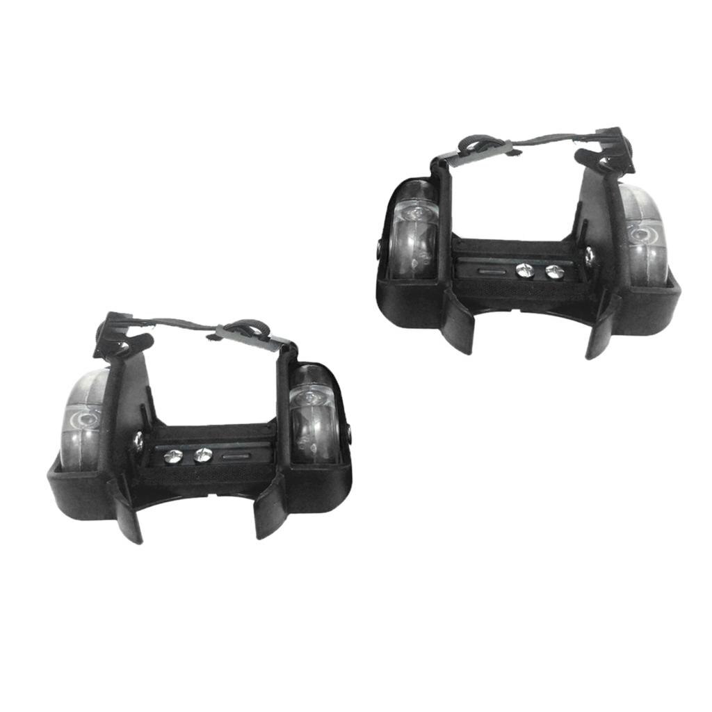 Light Up Shoes Roller Skates Heel Wheels Sneakers Shoes Roller Skates for Kids: Black