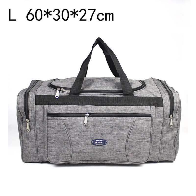 Large Capacity Men&#39;s Travel Bag Trip Women Waterproof Big Duffle Bag Weekend Storage Shoulder Hand Luggage Bags 4 Sizes: L 60x30x27cm Gray