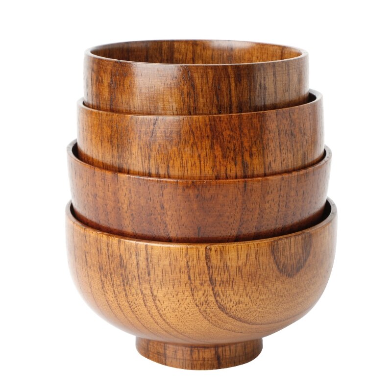 Utensilio de cocina vajilla azufaifo Natural de madera Bol para arroz o sopa comida Containter belleza de contenedor de almacenamiento tazón de fuente