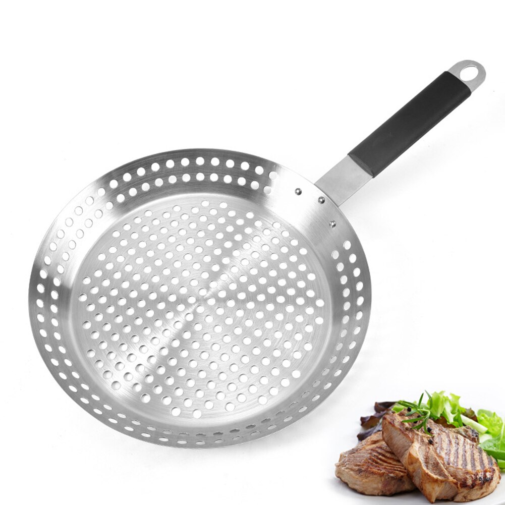 Rostfritt stål bbq grill nät stek förtjockningspannor bricka djupa risrätter bbq kökstillbehör bbq grillverktyg bakpanna