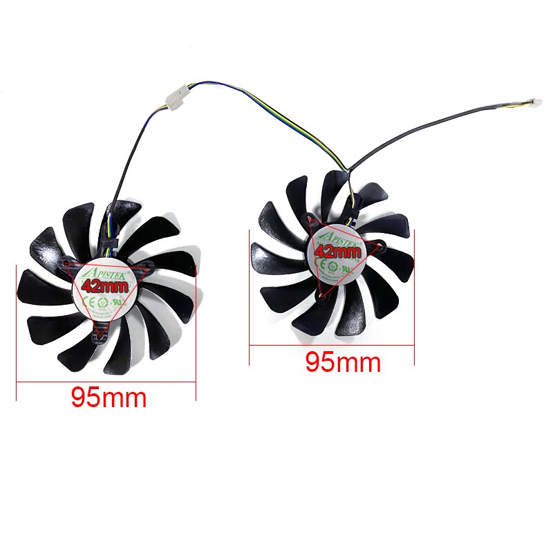 95mm gpu blæser gaa 8 s 2u til zotac gtx 1070 1080 ti gtx 1070ti 1080ti amp edition grafikkort køleblæsere 4 pin køler blæser