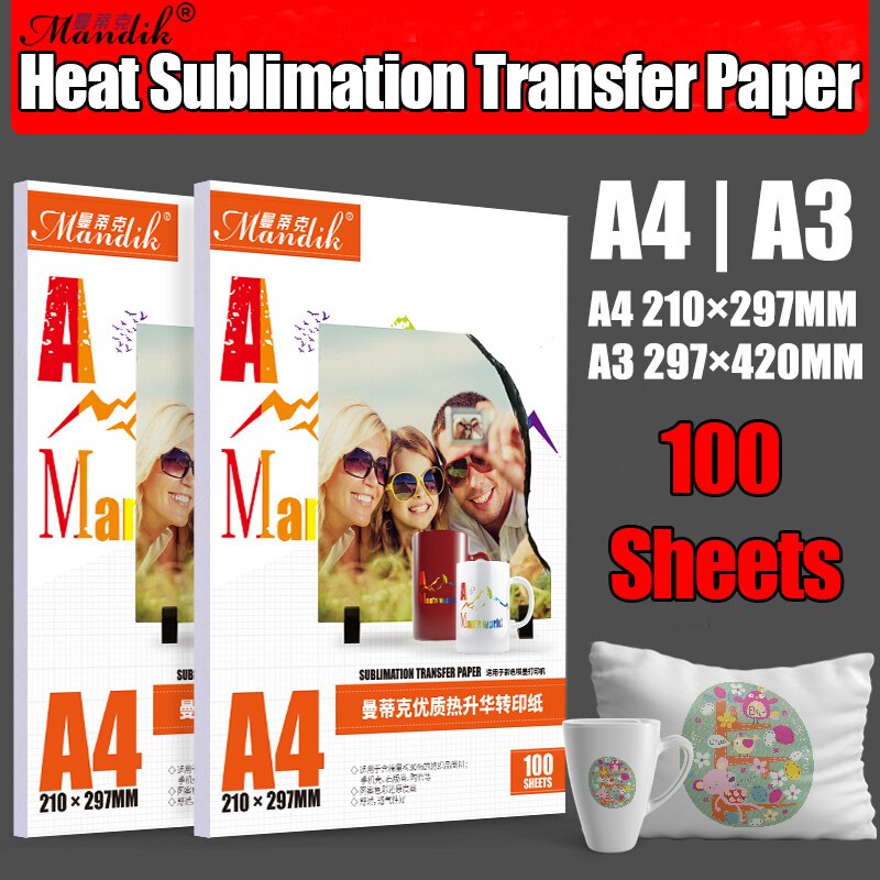 100gsm A3 A4 100 Vellen Per Lot Inkjet Printing Sublimatie Warmte-overdracht Fotopapier