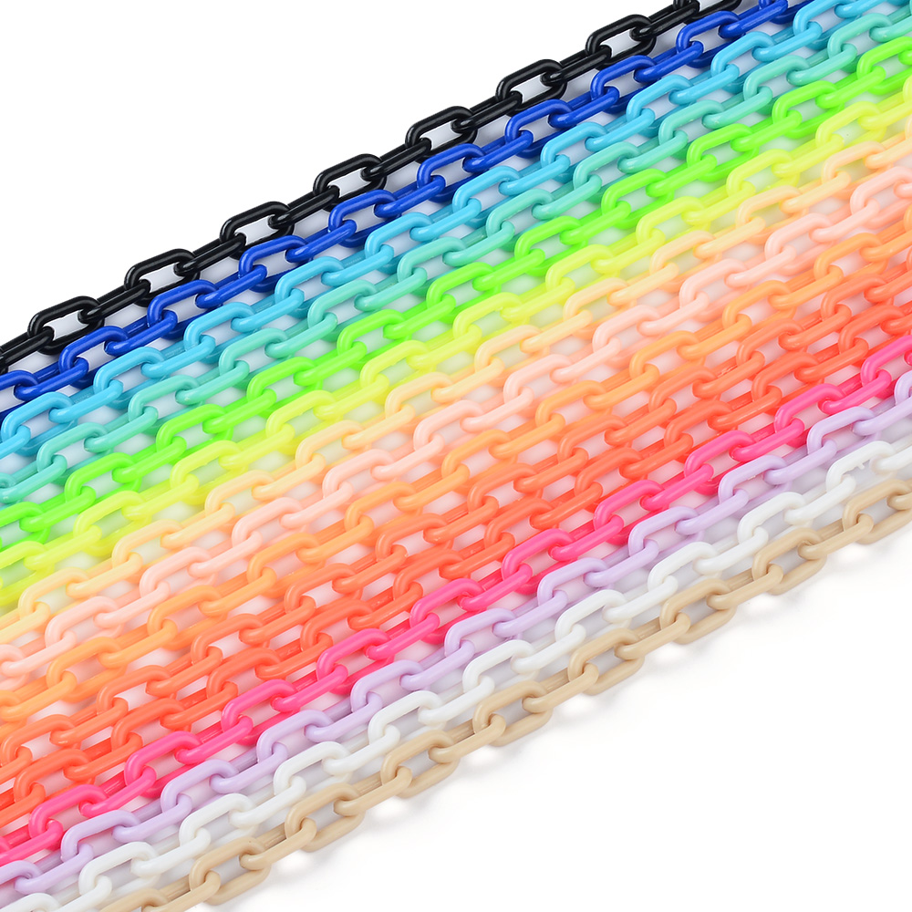 40 cm kleurrijke acryl schakelketting karabijn sleutelhangers voor ketting armband maken van kleurrijke ketting plastic kettingschakels