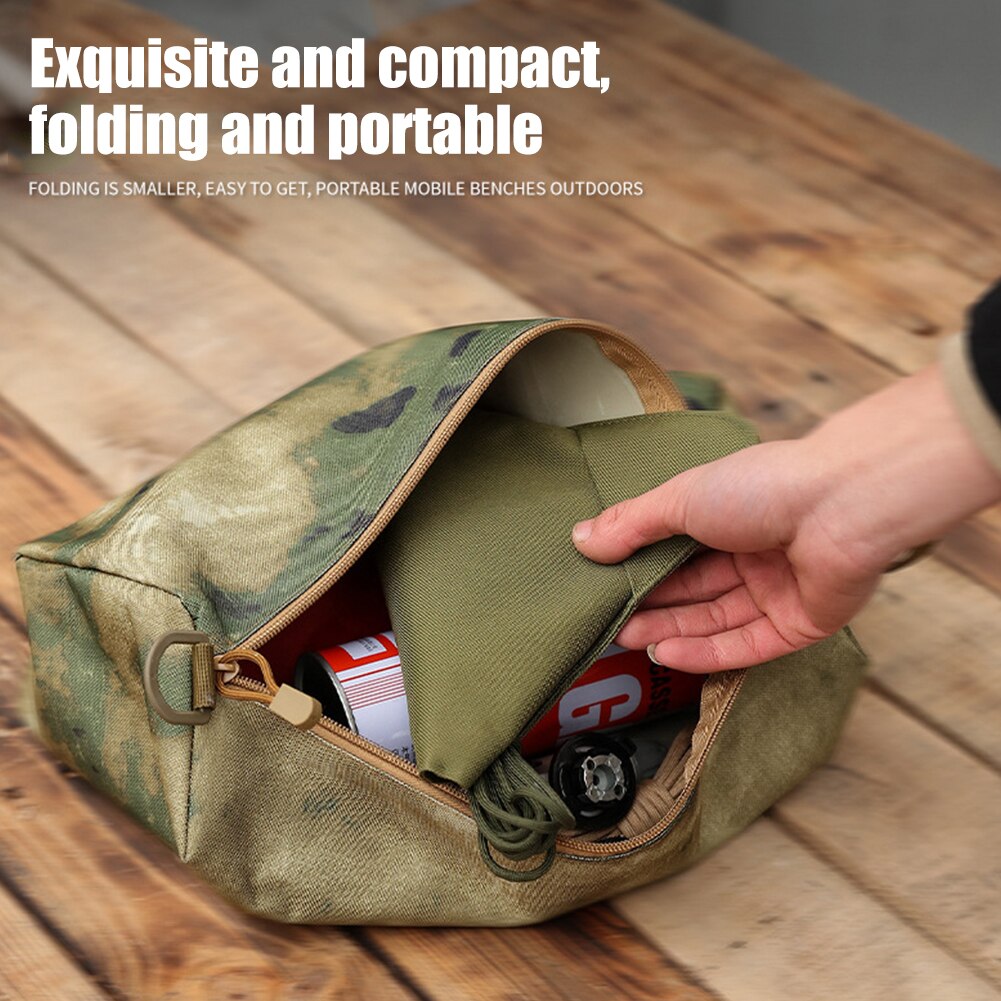 Portable Triangular Nylon Canvas Stool Seat Folding Waterproof Nylon Canvas Stool Seat for Outdoor Camping Fishing Hiking