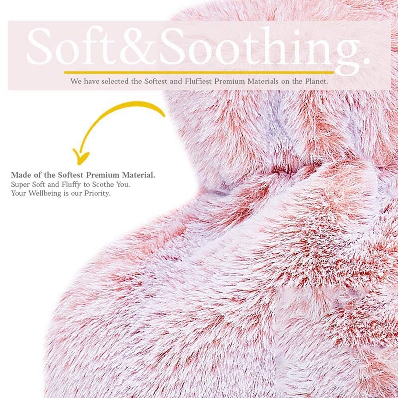 Butelka gorącej wody łóżko ciepła talia ciepły tył butelka gorącej wody z Super miękki pluszowy materiał pokrywa