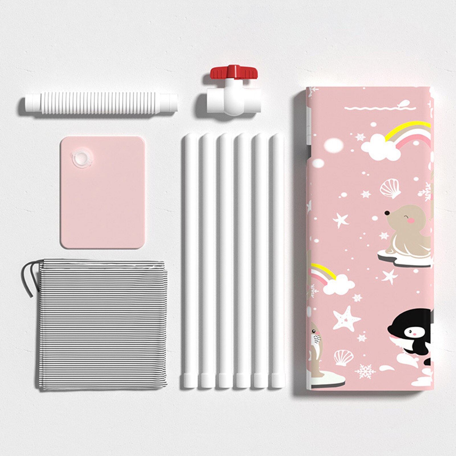 100L Portable Foldable Bathtub Bathroom SPA Tub PVC Standing Bath Tub Moisture Resistance Heat Preservation Children Bath Bucket