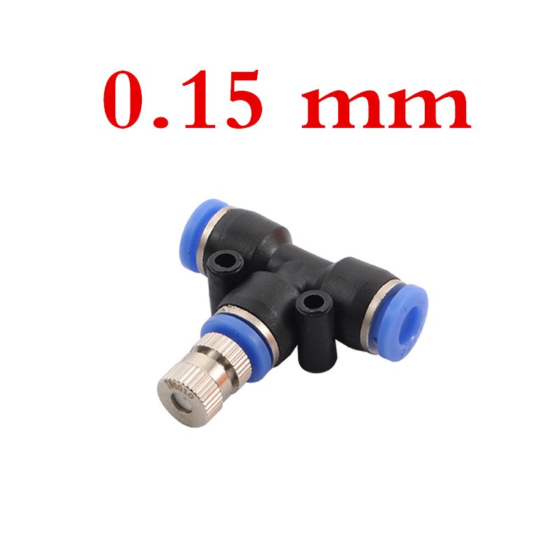 Niederdruck Beschlagen Düsen 0.1 ~ 0,6mm Öffnung 6mm T Stecker Garten Bauernhof Gewächshaus Bewässerung Befeuchten Kühlung Spritzgerät 6 stücke: 0.15mm