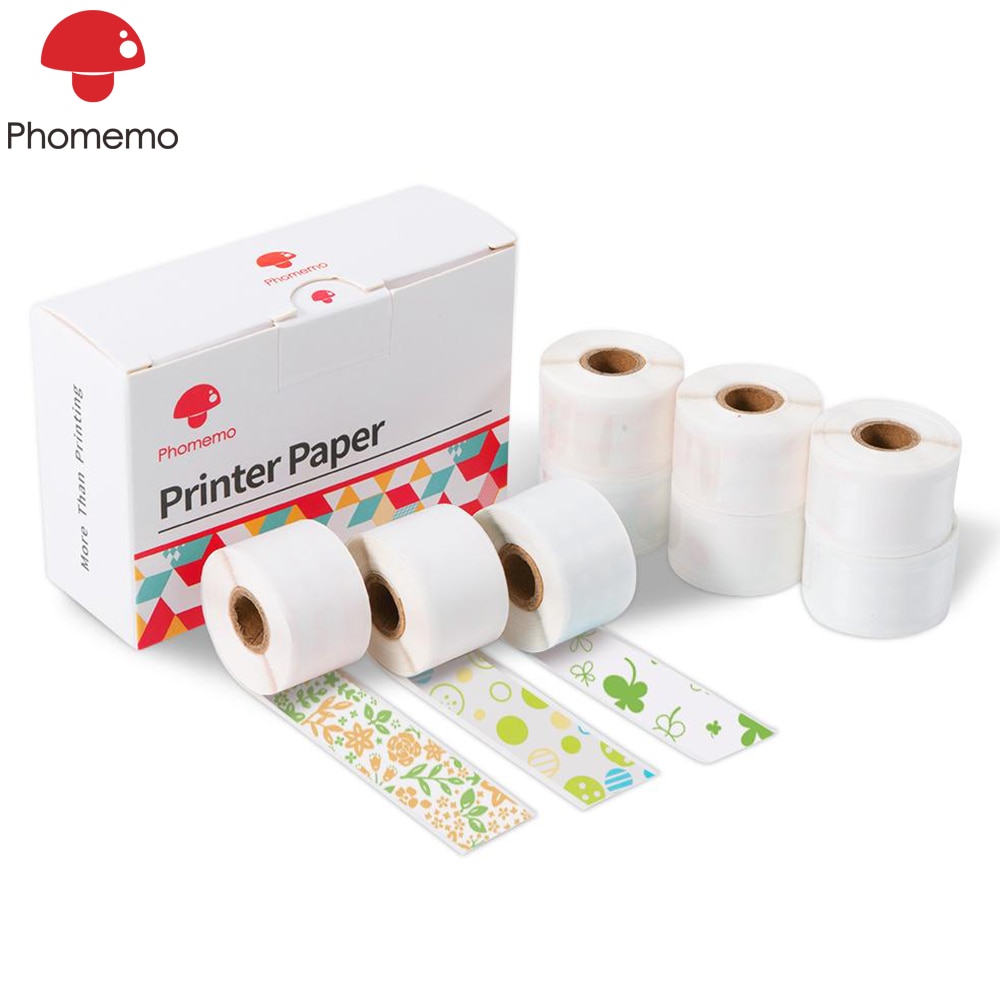 9 Rolls Phomemo Thermische Sticker Papier 15Mm X 3.5M 3 Kleuren Label Papier Voor Phomemo M02S Photo Printer printable Zelfklevend Papier