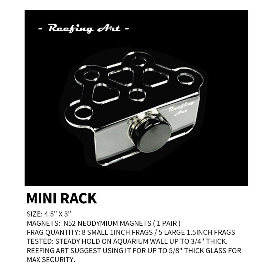 DW Aquarium REEFING ART Super Clear Acrylic Magnetic Coral Frag Plugs Rack Holder Fish Tank For 6 - 20MM Glass Thickness: MINI SIZE