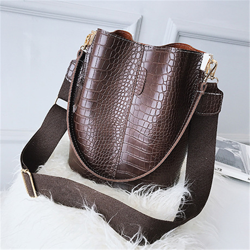 DIDA BEAR Crocodile Crossbody Bag For Women Shoulder Bag Brand Women Bags Luxury PU Leather Bag Bucket Bag Handbag