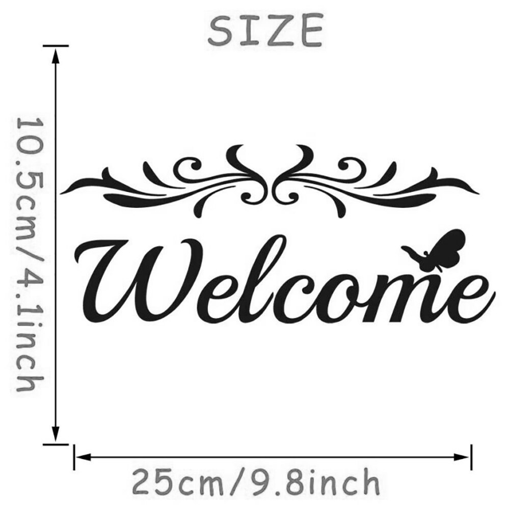 Home Decoration Letter Sign Welcome Wall Stickers Removable Self-Adhesive Decor Pattern Wall Decals Door Stickers