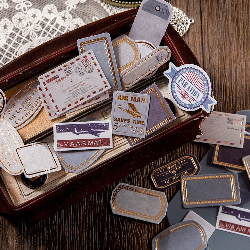 Dimi 30 Pcs/Lot Retro Label Series Sticky Notes Journaling Scrapbooking DIY Decorative Collage Background Paperlaria Stationery