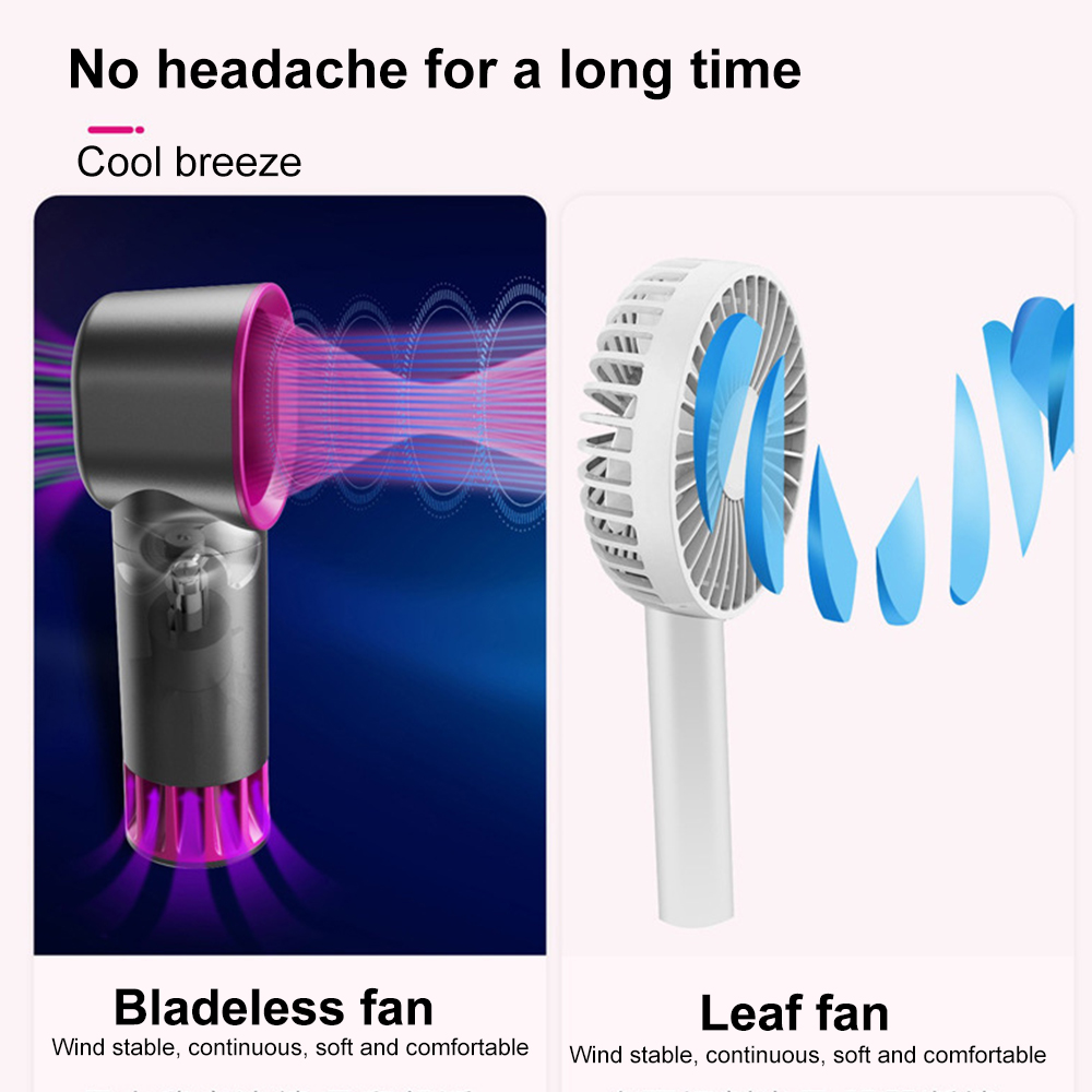 Mini fläkt fläkt handhållen bladlös fläkt luftkylare usb laddningsbar med led ljus display bärbar kylfläkt för utomhusbruk