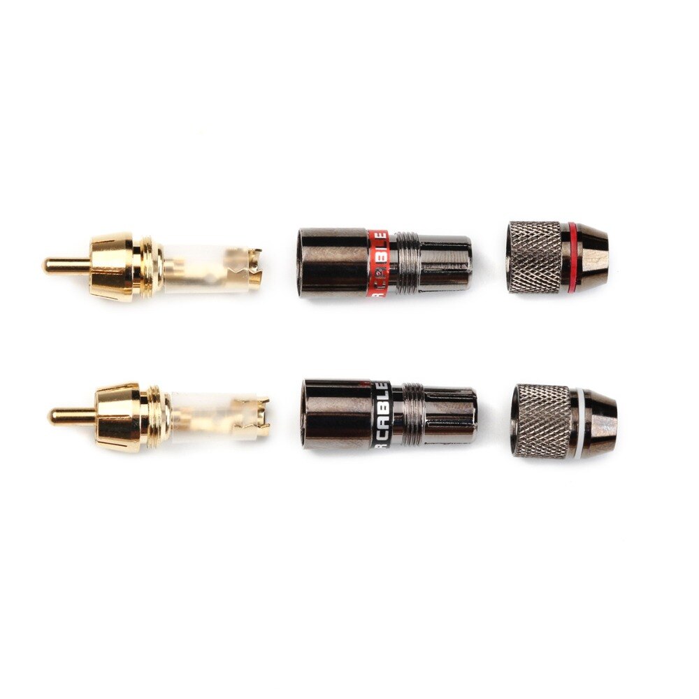 12Pcs Monster Banana Plug RCA Connector 6mm 24K Gold Plated Speaker Audio Adapter Wire Connector RCA Male Plug