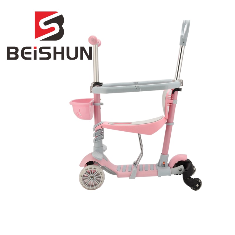 Trottinette 5 en 1 Flash, Trolley de Skateboard pour enfants: Pink universal wheel