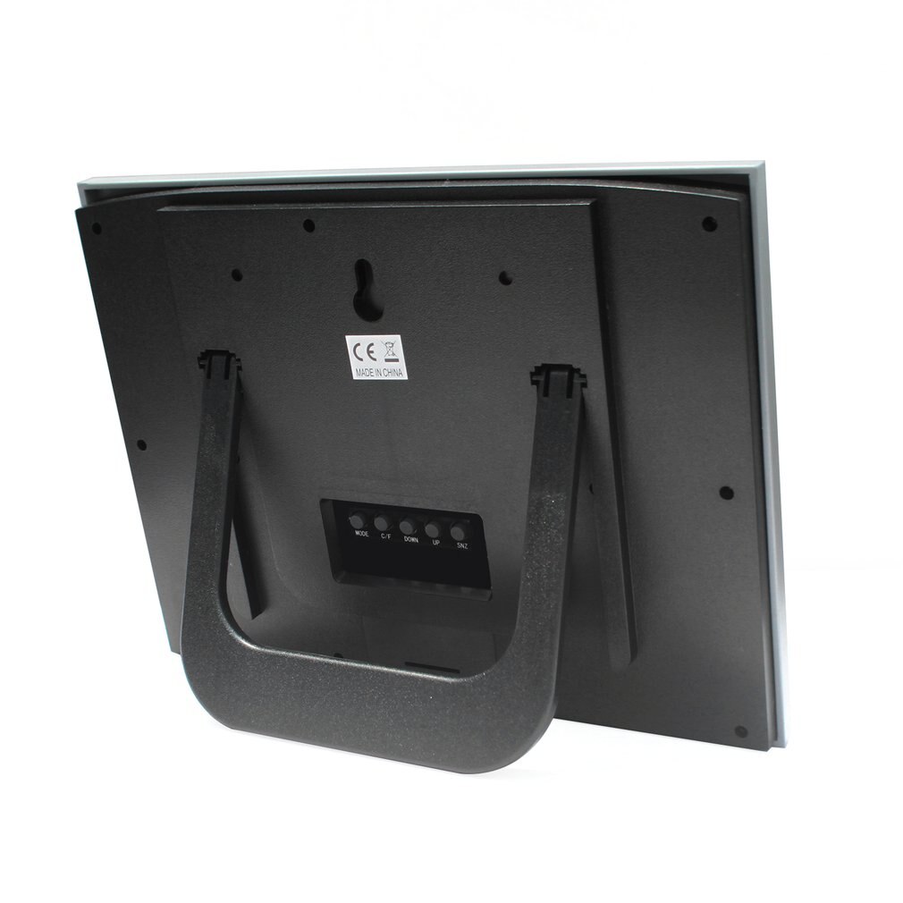 Digital Desk Wall Alarm Clock with Thermometer & Calendar Multifunction Silent LCD Digital Large Screen Electronic Alarm Clock