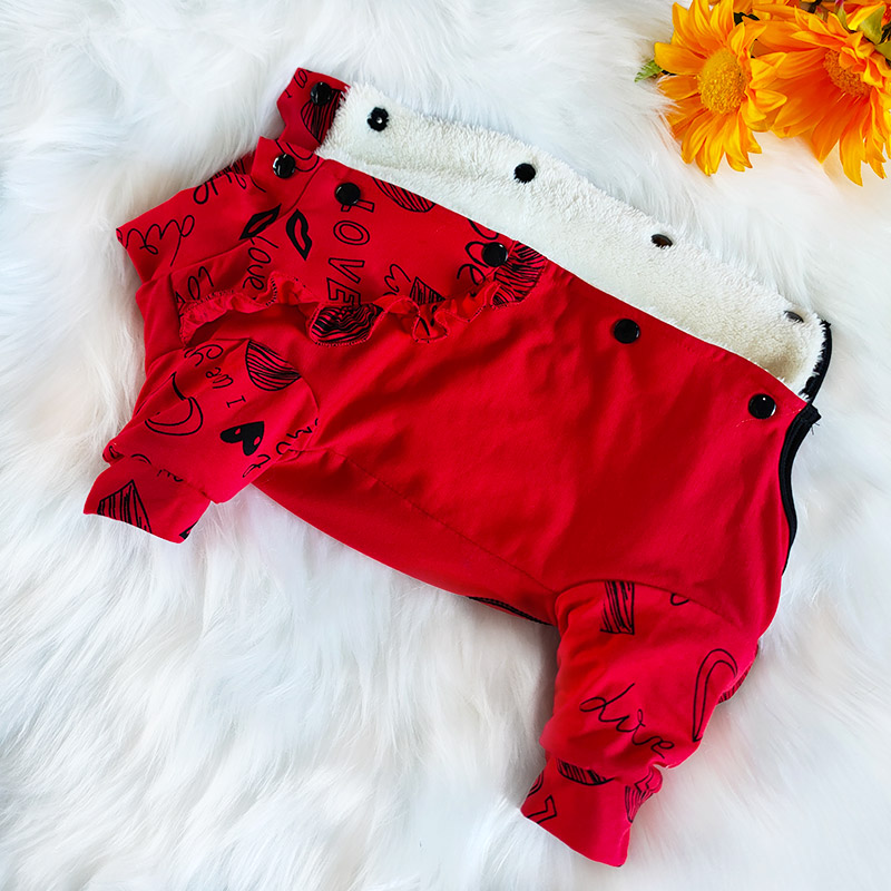 Ropa de invierno para perros y niñas, mono, Chihuahua, Yorkshire, Pomeranian, bichón, caniche, Schnauzer, traje para Pug, XS: Rojo / XL