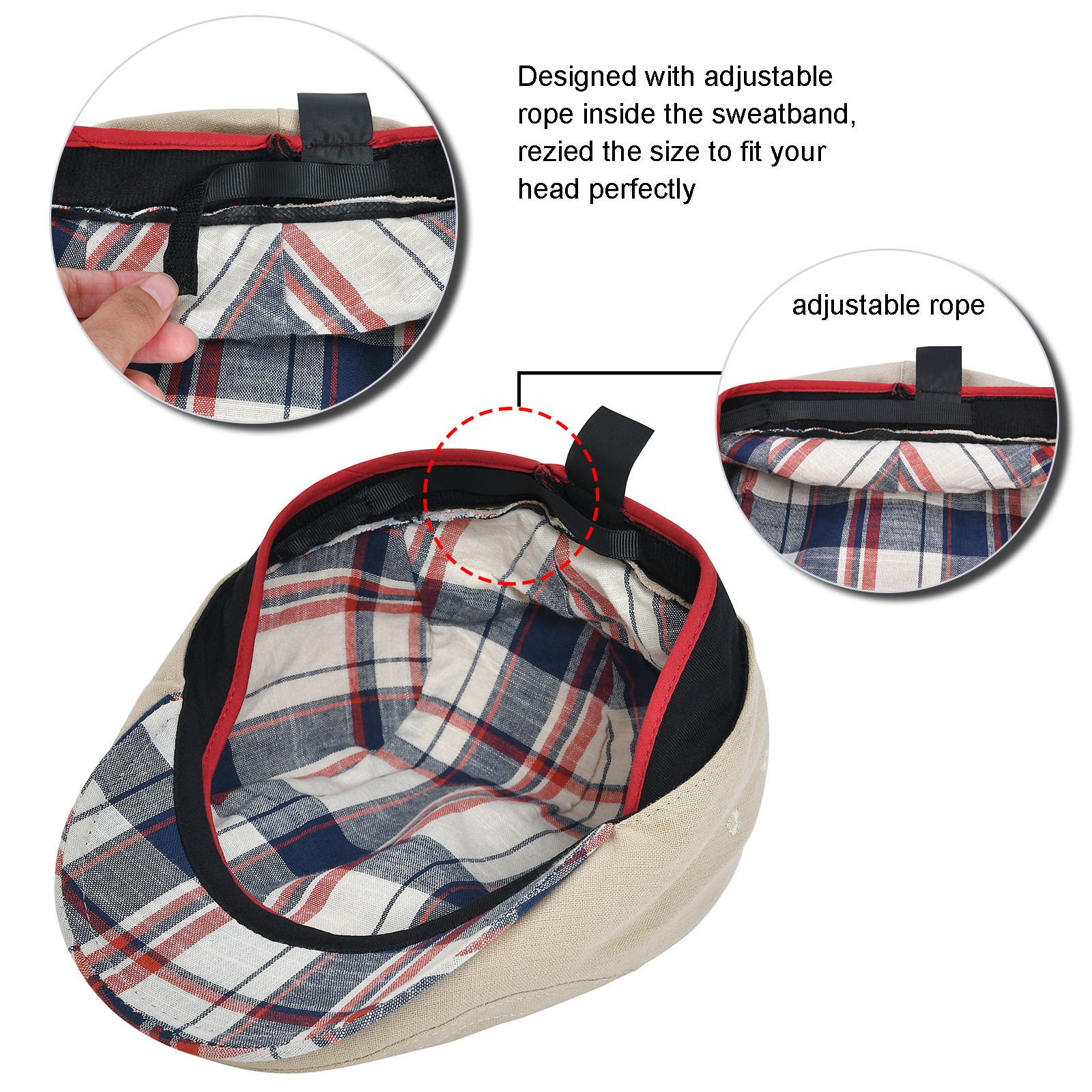 JANGOUL berretto di lino berretto piatto irlandese per uomo berretto da strillone aderente Casual cappello classico regolabile Ivy Gatsby
