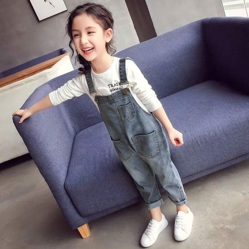 Vår høst jumpsuit for jenter barn dongeribukser baby girl overall tenåringer jenter jeans overall klær barn jumpsuit  t148