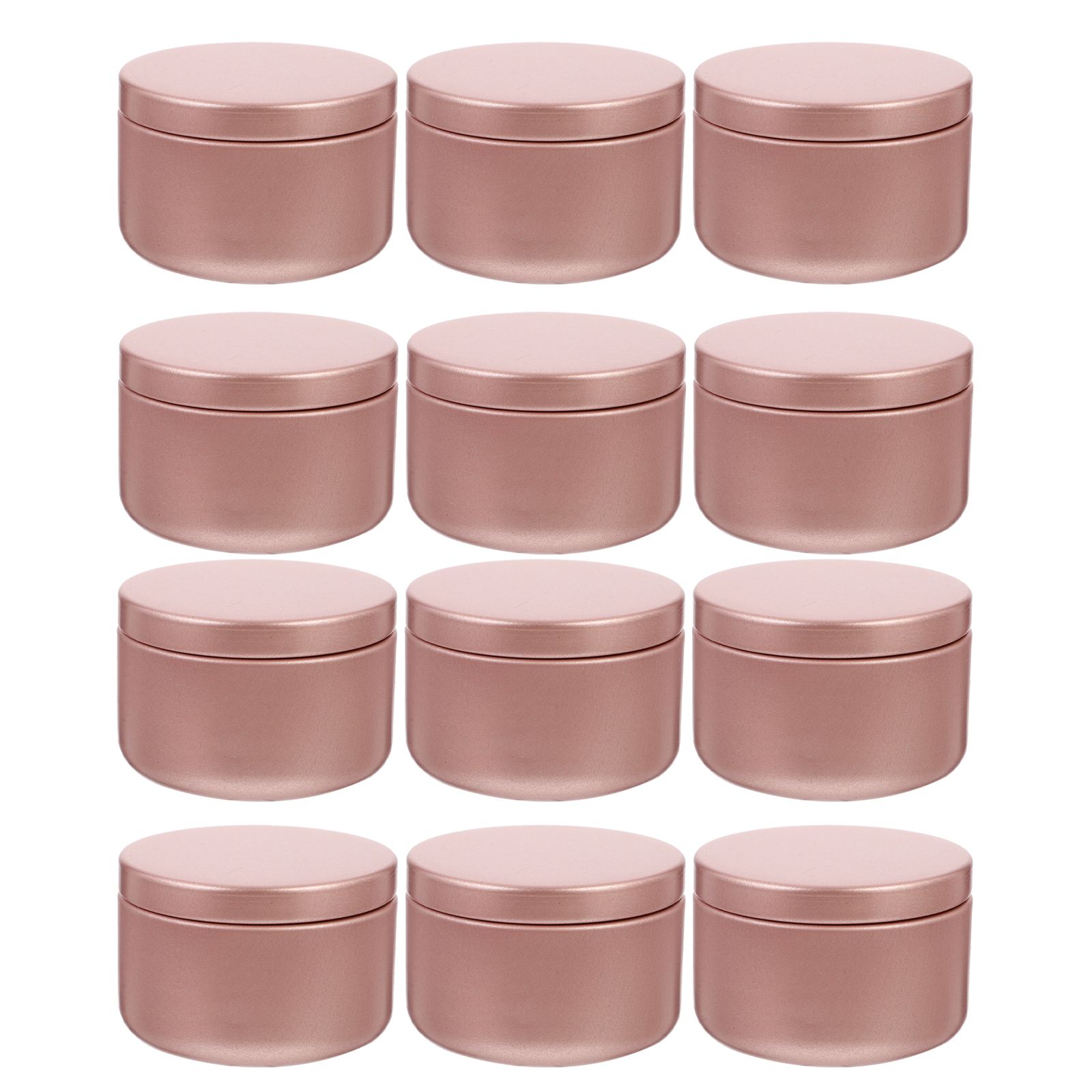 12PCS Candle Tin Travel Tins Round Metal Tins Candle Containers Candle Jars: Pink