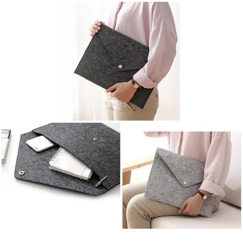 Simple Solid A4 Big Capacity Document Bag Business Briefcase File Folders Felt Filing Bags JR Deals