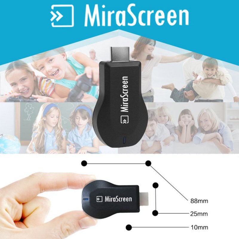 Mirascreen-receptor de pantalla Wi-Fi, llave electrónica para TV con HDMI de 128MB, DLNA Airplay Miracast, adaptador de Airmirroring para Windows S10