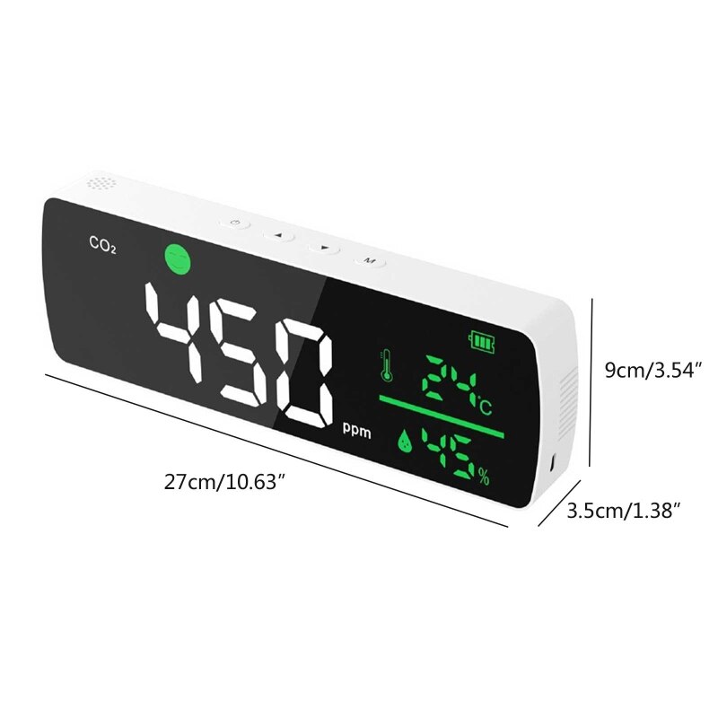 CO2 Monitor for Wall Mount CO2 Detector Act on Air Pollution Monitor Infrared Sensor CO2 Meter Indoor Carbon Dioxide