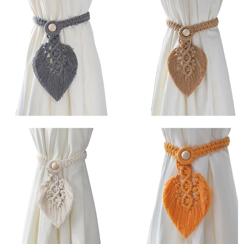 Sangle de rideau en macramé, tissé à la main, style bohème, corde d'attache, pour maison de ferme