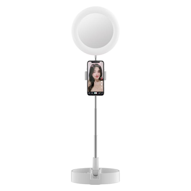G3 6 Inch Ring Licht Met Ronde Stand Telefoon Houder Led Ring Verlichting 6000K Fotografie Dimbare Make-Up Ring lamp Met Usb: 3white