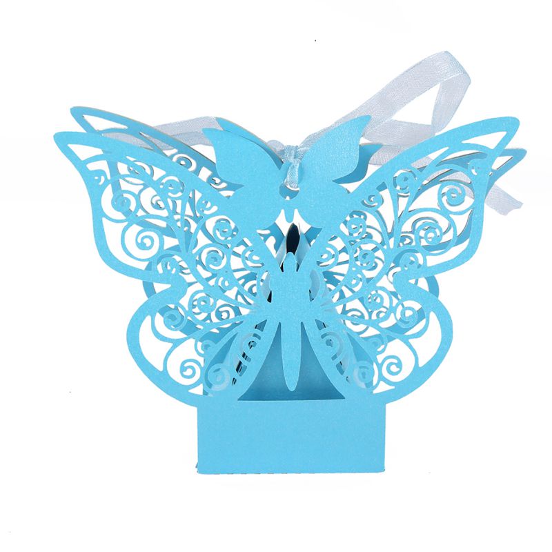 10pcs Hollow Butterfly Candy Boxes Flower Bags Wedding Favors Portable Box Party Favor Decoration