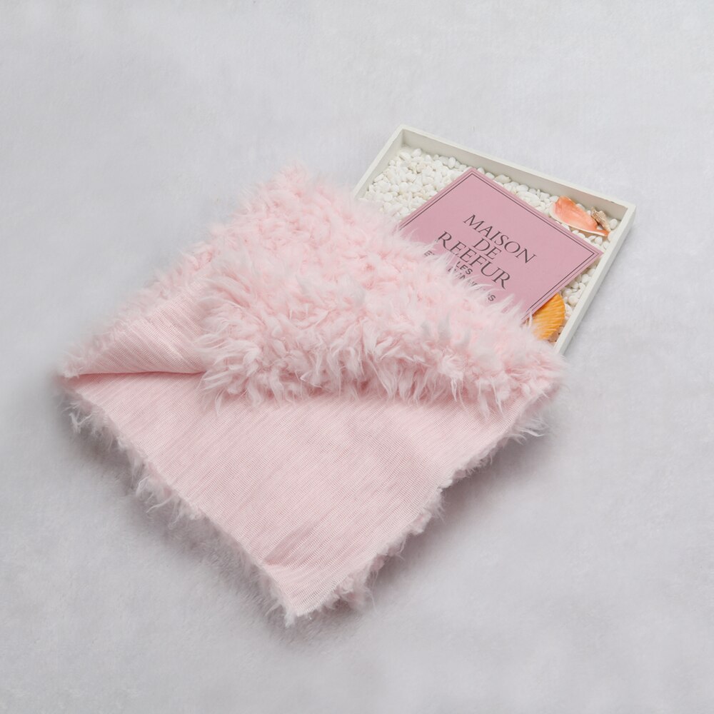 Pasgeboren Faux Fur Wrap Baby Fotografie Rekwisieten Deken Pasgeboren Mand Filler Stuffer Fotoshoot Baby Fotografia Accessoires 50*50: Pink