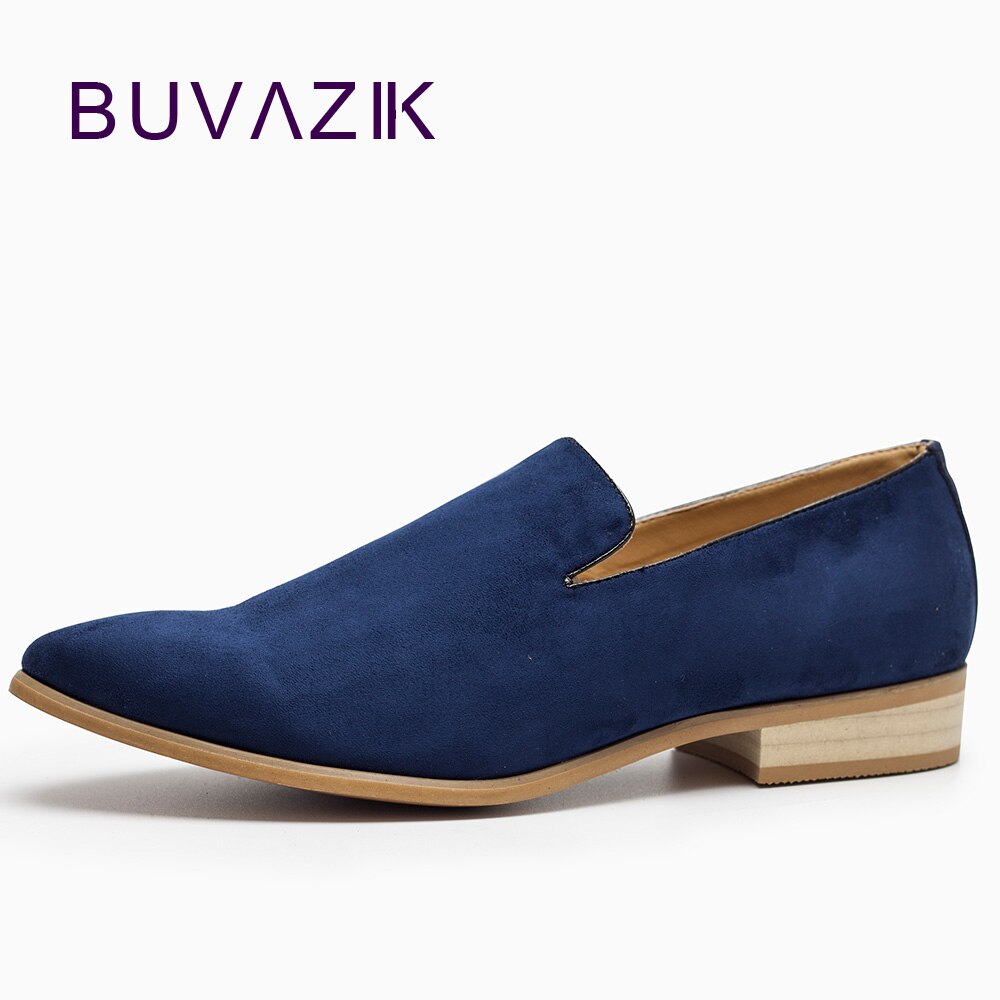 Semsket skinn loafers mokkasin uformelt menn oxfords sko mannlige spiss tå mann sko
