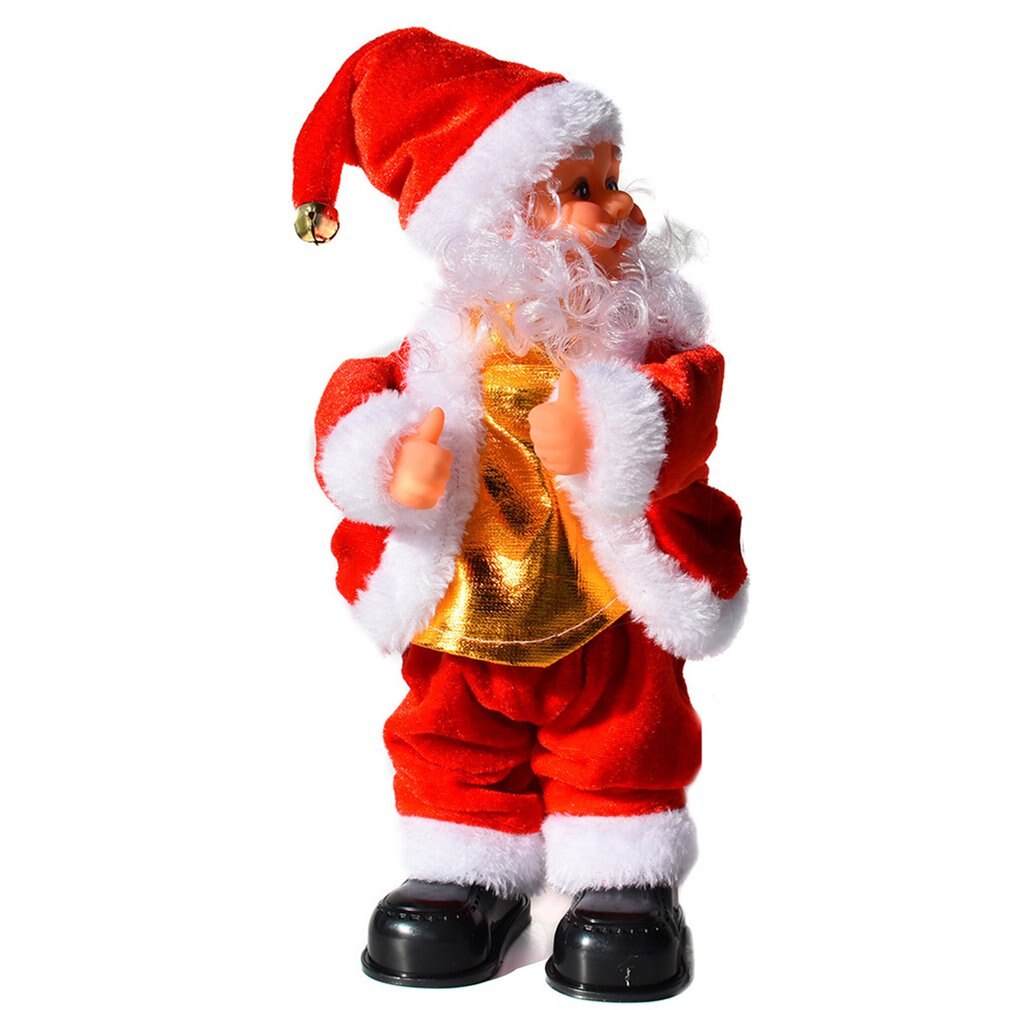 God jul elektrisk santa claus dukke santa claus dekoration til desktop vindue flannel julepynt til hjemmet