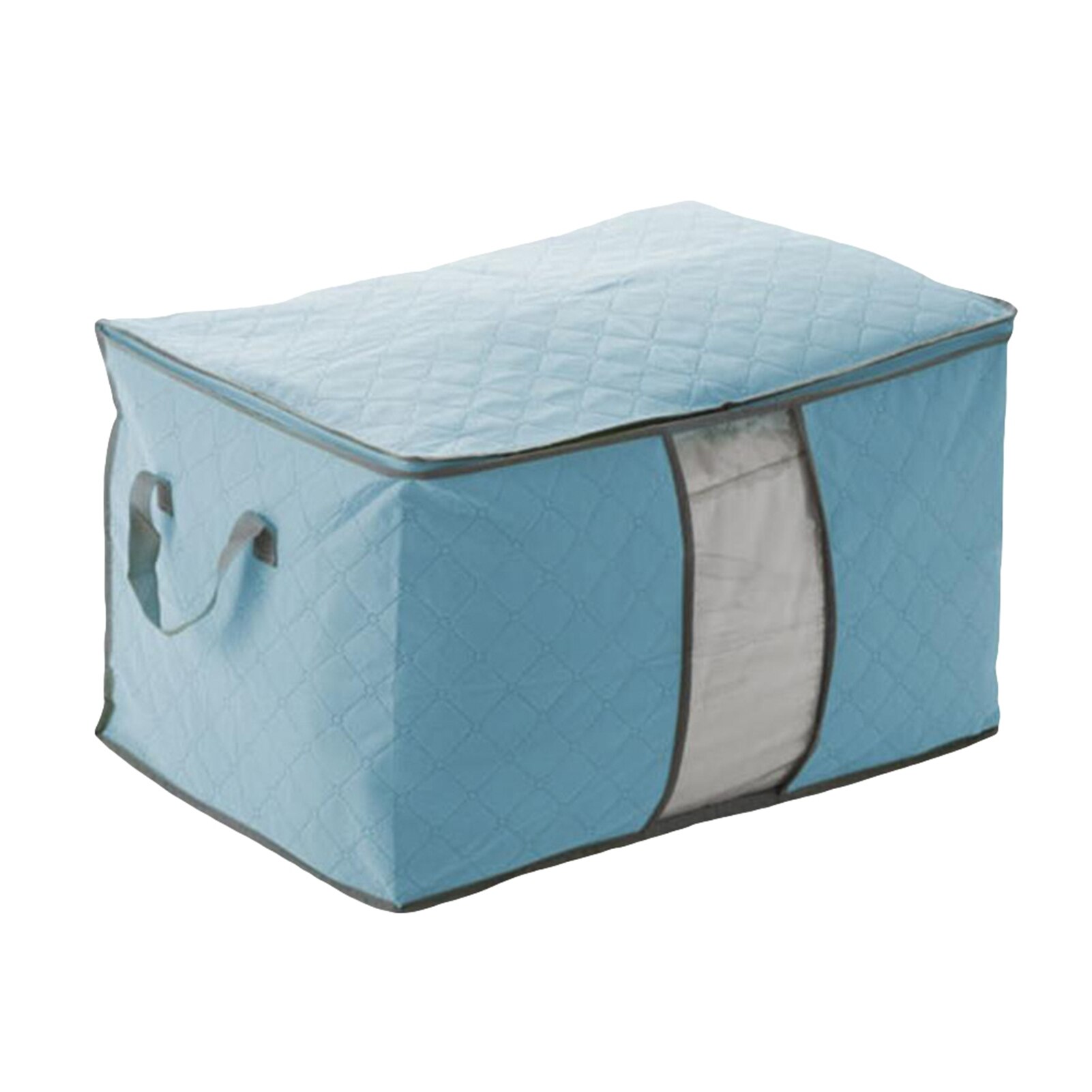 Portable Storage Boxes Folding Bags Stackable Clothes Bedding Closet Storage Container Box Home Travel Storage Organizer       : Blue