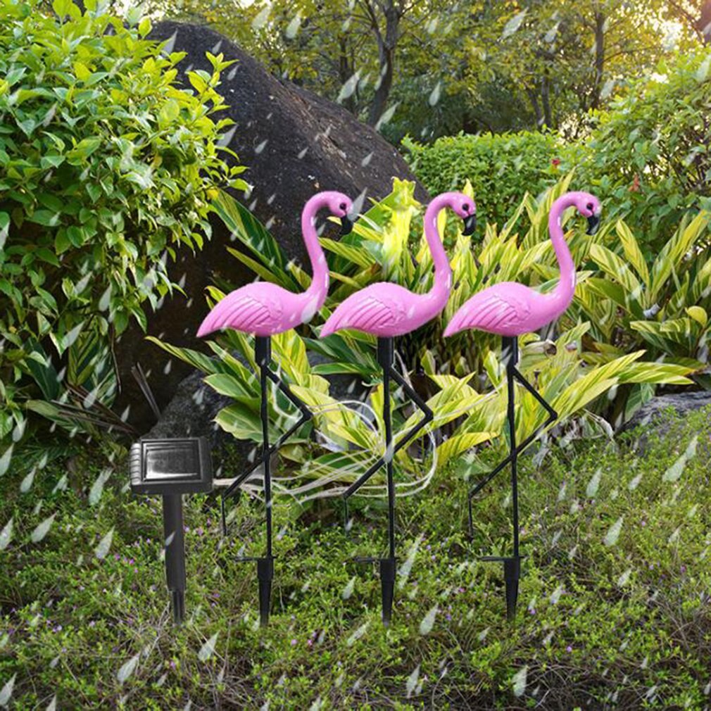 3 kpl led-flamingo vedenpitävä aurinkokennovalo ulkopuutarhan koristelu kevyt puutarhalattia maisemavaloilla
