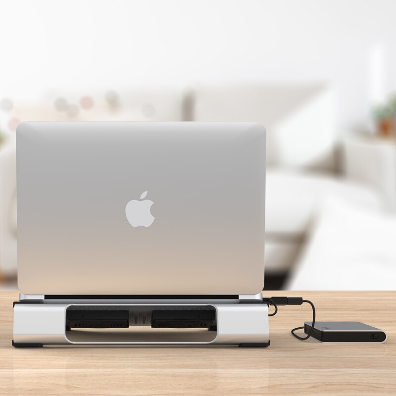 Laptop Cooler Aluminum Notebook Cooler Base Portable For Apple MacBook Laptop Fan Cooling Pad Desktop Heightening Laptop Stand