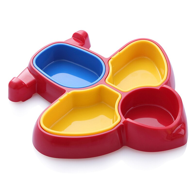 Barnskål mata mat porslin tecknad flygplan form barn rätter äta servis barn barn mata tallrik plast pvc gratis: Röd