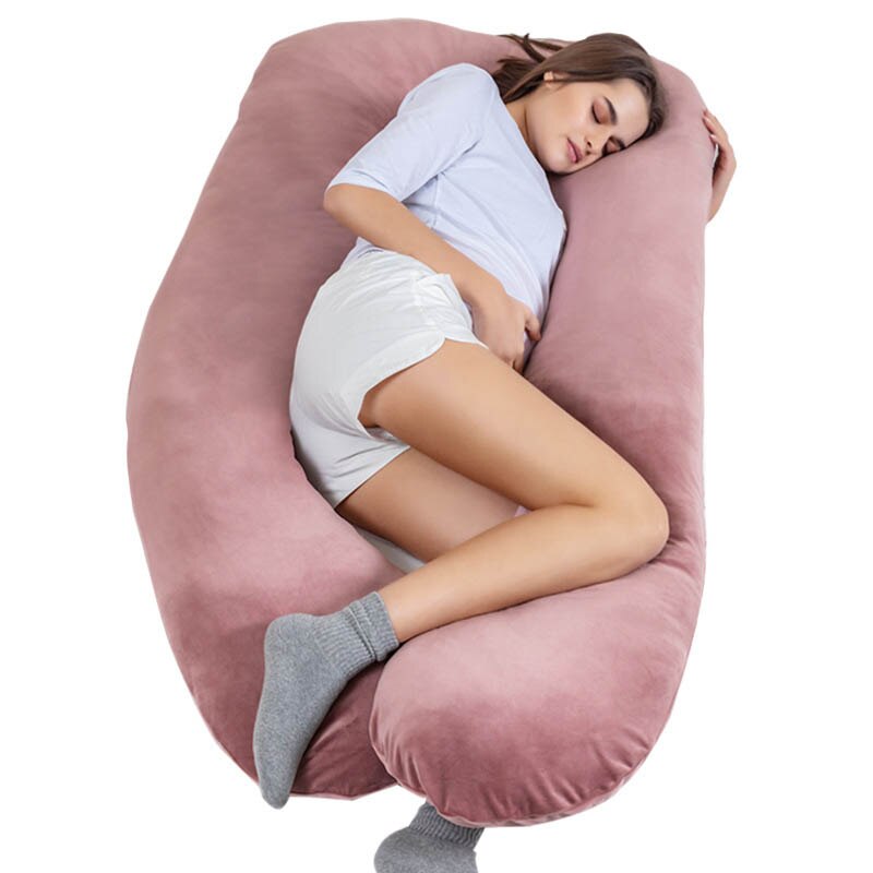 Tours complets Dos Ventre Coussin Protecteur pour Femmes De Maternité Oreiller de Lit Velours Dormeurs Latéraux Coussin Abdominal Future Maman Oreiller