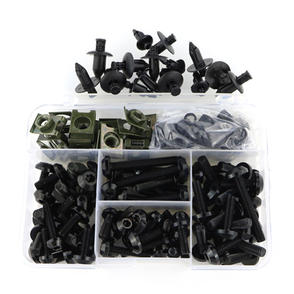 Kit completo de tornillos de carenado para motocicleta YAMAHA FZ1 FZ6 FZ8 MT01 MT-125 MT07 MT-07 FZ-07 MT09 FZ-09 MT10 MT15 XJR400 XJR1300: Black