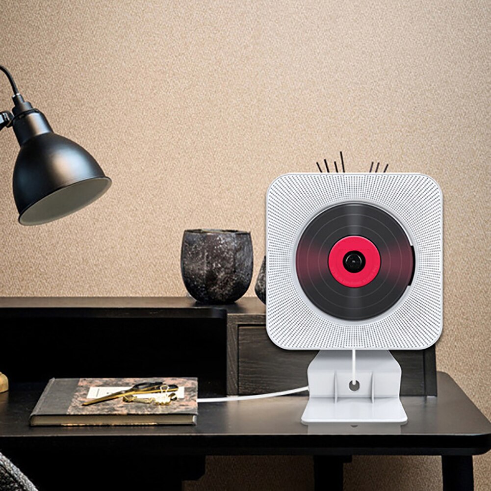 Bluetooth Wall-mounted CD Player Stereo Audio Early Learning Speaker Wireless Remote Control CD/DVD Mp3 FM Radio HiFi Speaker