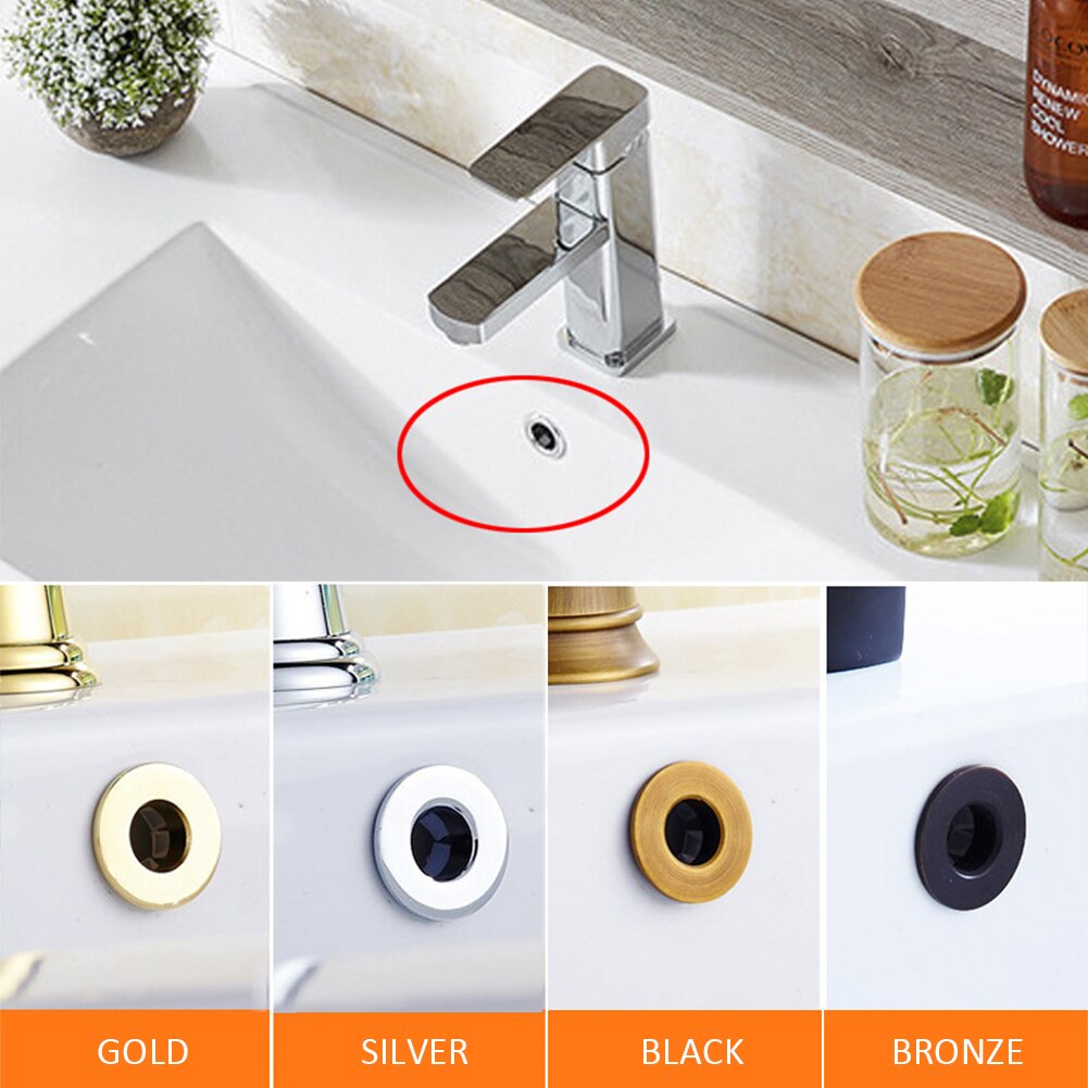 Smooth Six Foot Replacement Parts Drain Cap Insert Ceramic Pots Sink Overflow Cover Hotel Household Bathroom Basin Easy Install