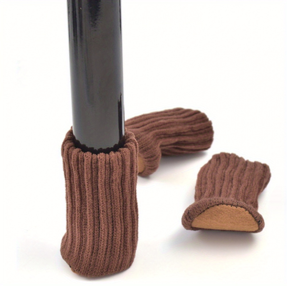 Botines antideslizantes de doble capa para mesa y silla, botines de punto con costuras gruesas, fondo redondo, protección de piernas, taburete de Silla, 8/16 piezas