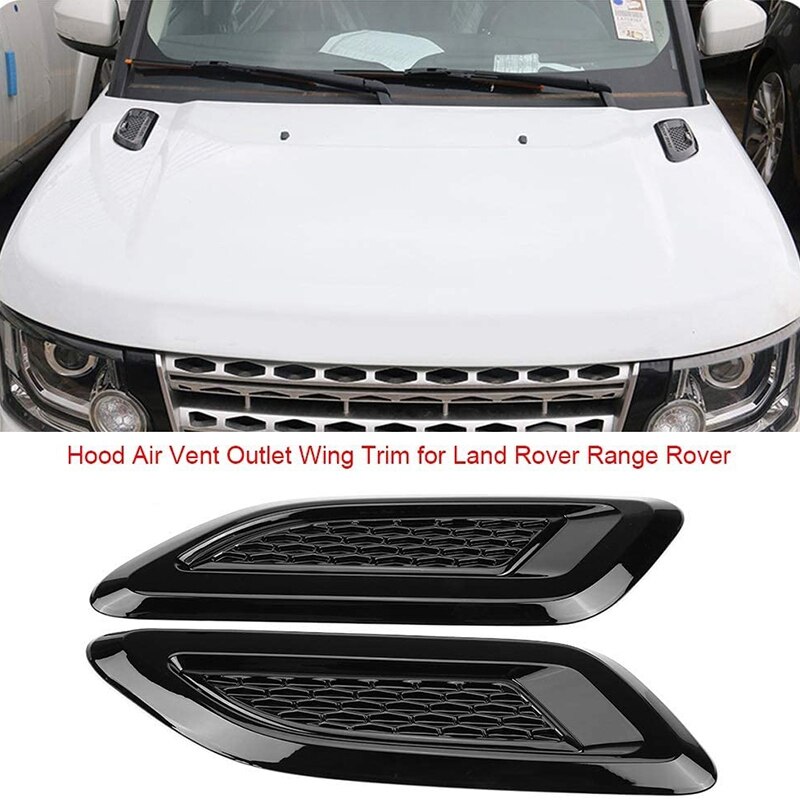 TopCar Exterior Hood Air Vent Outlet Wing Trim External Engine Hood Cover Decorative Accessories for Evoque